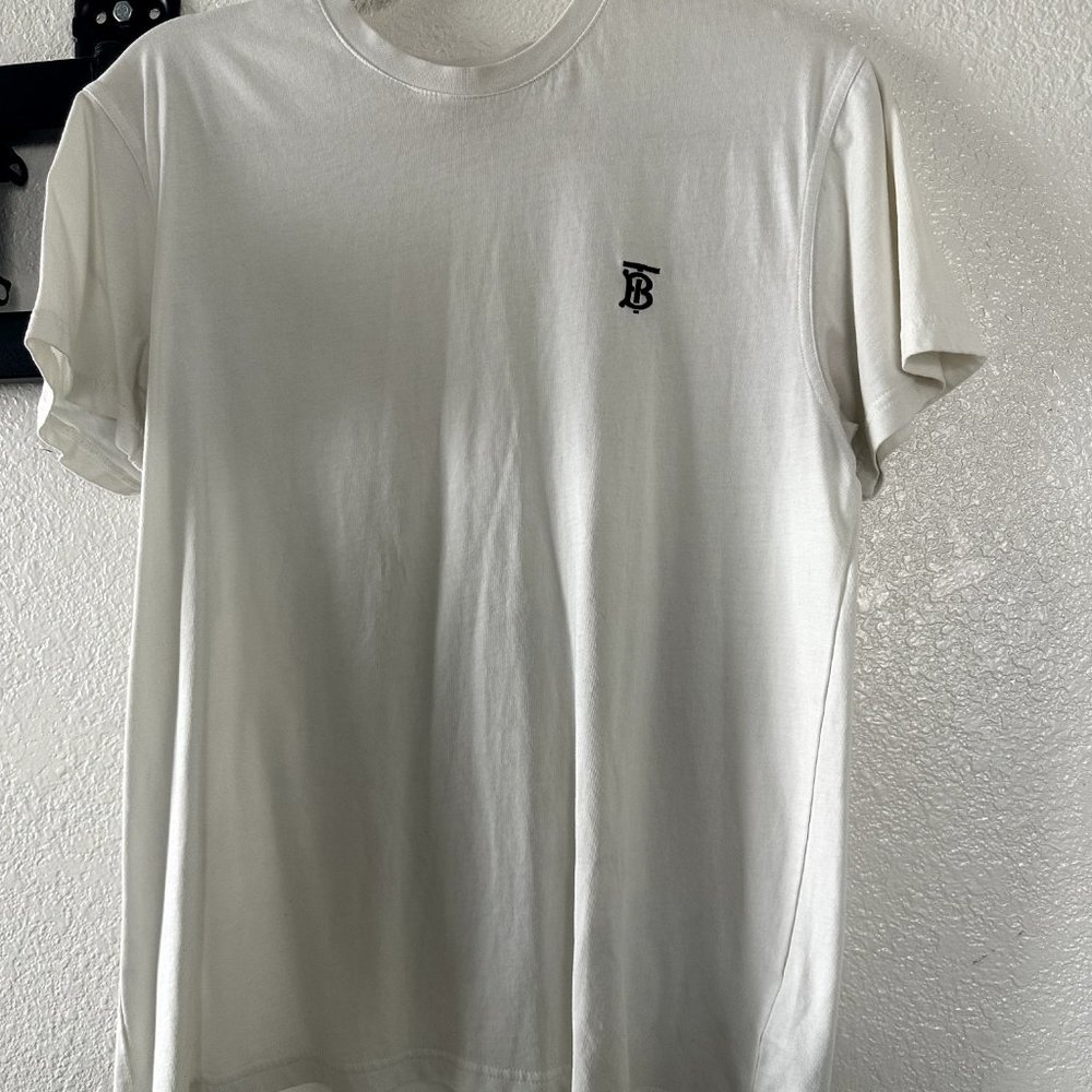 Burberry Mens TB Monogram Montif Parker Jersey Tee T Shirt in White Size M